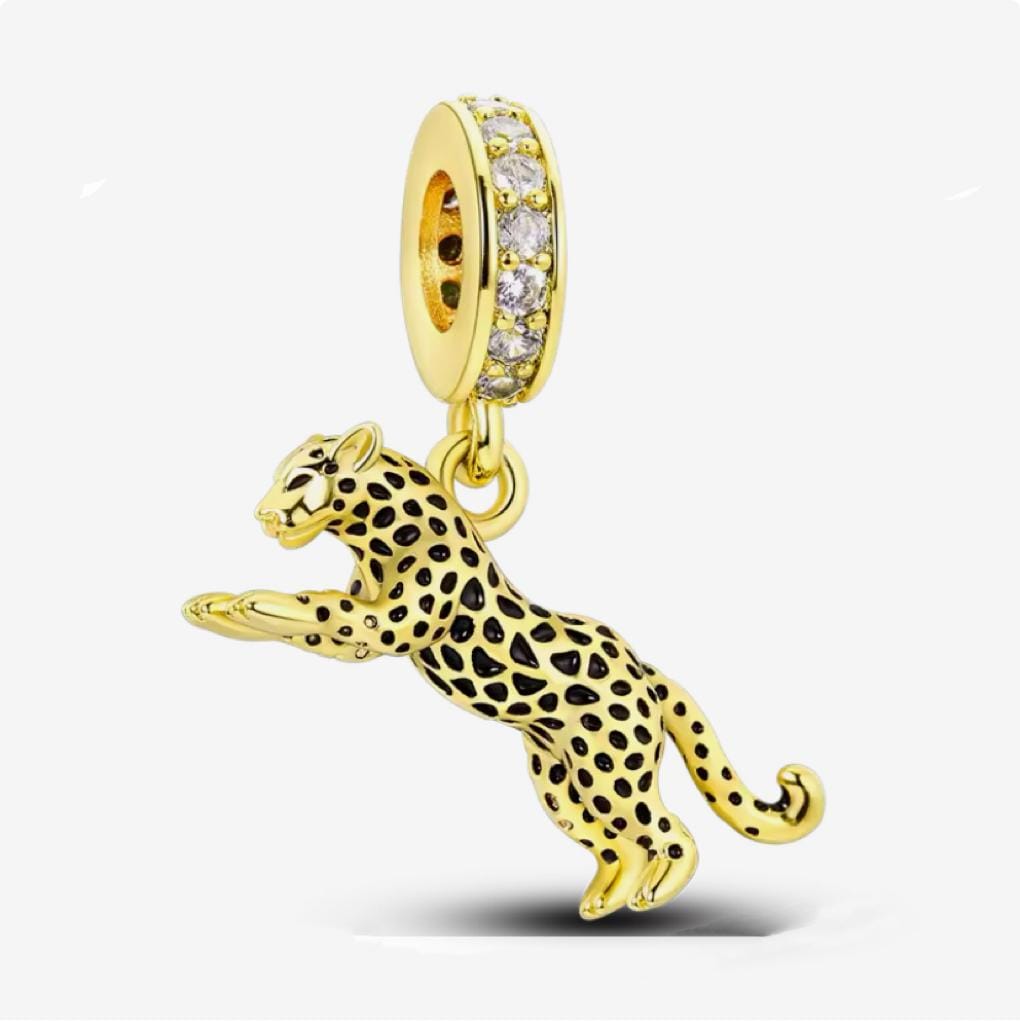Animal leopard charm, animal cheetah charm, jaguar charm,  charm for bracelets, necklace pendant