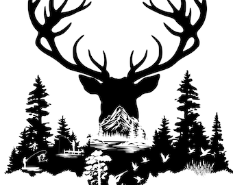 Deer Hunting | Duck Hunting | Fishing SVG | PNG -instant Download