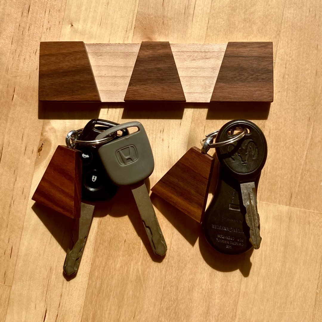 Wood Double Key Rack and Matching Fobs-bolivian Rosewood - Etsy