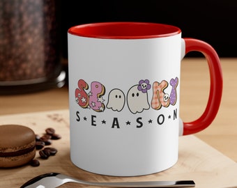 Spooky Season Halloween Mug, Halloween Gift, Halloween Mug, Retro Halloween Mug, Cute Ghost Halloween Cup, Halloween Coffee Cup, Home Gift
