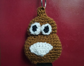 Crochet Dog Poop Bag Dispenser - Emoji Poop