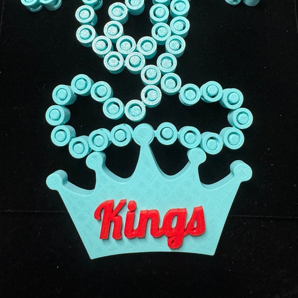 Light the Beam! Sacramento Kings Necklace 3d Printed Swag Crown RETRO THROWBACK colors NBA Jewelry