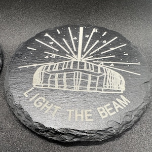 Light the Beam! Sacramento Kings Engraved Slate Coasters Gift for NBA Basketball Fans Set of 4