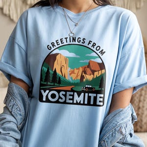 Grüße von Yosemite T-Shirt, Nationalpark Souvenir T-Shirt, Wandern Camping Shirt, Natur Liebhaber Geschenk, Outdoors Abenteuer Reise Shirt U206