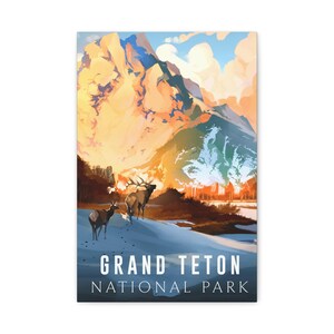 Grand Teton Nationalpark Poster, Wyoming Berg Wand Kunst, Natur Landschaft Druck, Nationalpark Dekor