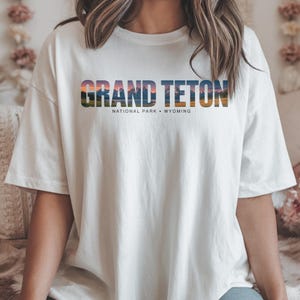 Grand Teton Nationalpark Shirt, Wyoming Berg T-Shirt, Retro Wandern Souvenir T-Shirt, Natur Liebhaber Geschenk, Malerische Outdoors Unisex Top U240