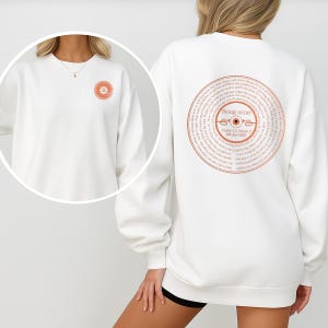 Custom Song Lyrics  Hoodie Sweatshirt Shirt | Personalized Music Gift T-Shirt | Vinyl Record Style Tee for Anniversary or Couple MS33