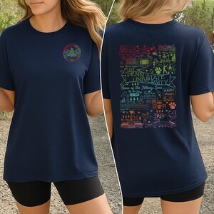 Chemise de l'université Penn State, T-shirt Nittany Lions, T-shirt carte du campus universitaire, cadeau pour anciens élèves de l'UAP, vêtements pour étudiants, idée cadeau de remise des diplômes S11