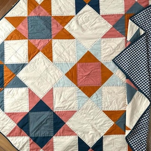Sawtooth Star Quilt Pattern (5 sizes- Beginner Friendly and Fat Quarter Friendly)