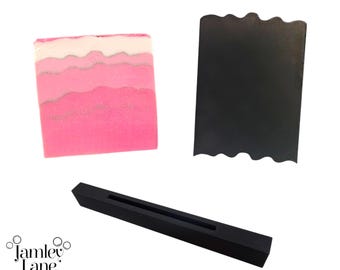 Wavy Edge Soap Scraper with Guide: Custom Soap Making Supplies