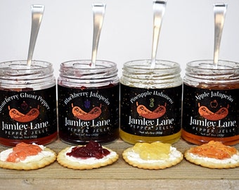 Pepper Jelly Hot Pepper Jelly Jalapeño Jelly Habanero Jelly Ghost Pepper Jelly Blackberry Strawberry Pineapple Apple