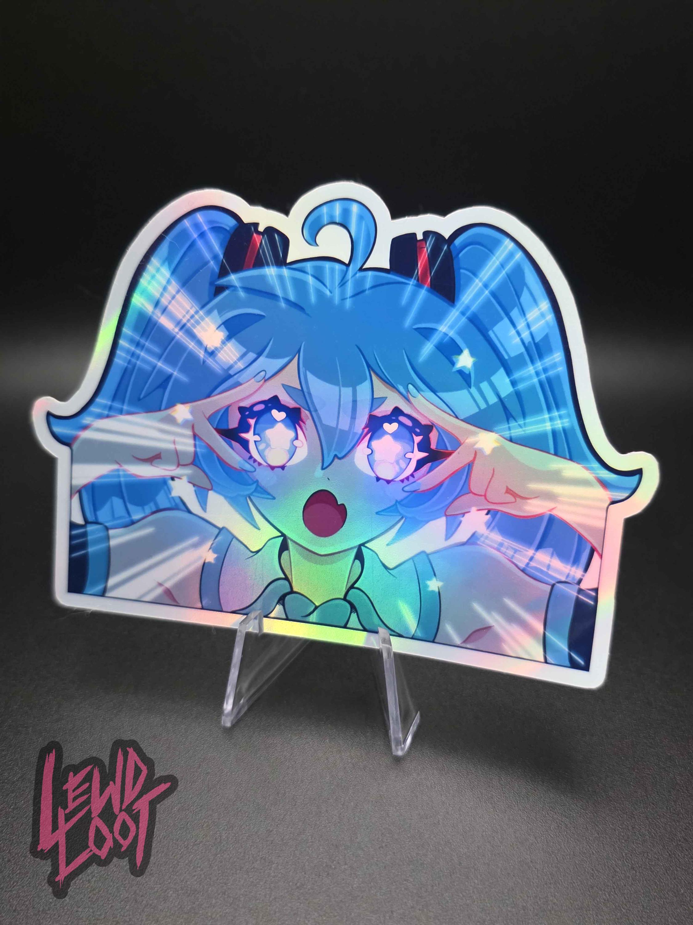 Miku Miku Beam Holographic Sticker | Glossy Finish Sticker in 2 Sizes ...