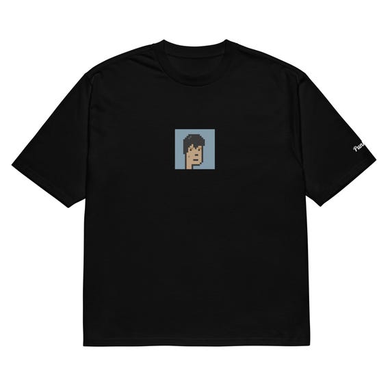 Punk1676 Oversized Tee - Front & Left Sleeve Graphic Print, Black