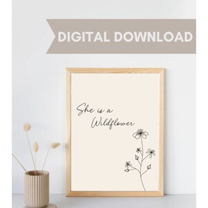 Download digital de flores silvestres, arte de parede de berçário, decoração de berçário