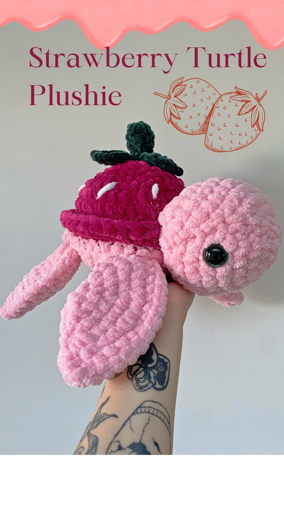 Pink Sea Turtle Crochet Plushies Stuffed Animals Baby Toy Plushie Handmade  New