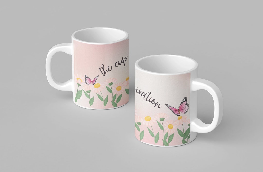 Beautiful Flower Mugs Colorful Flower Mugs Mugs With Pretty Etsy