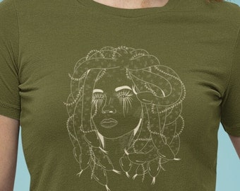 Don't Look Her In The Eye Tee | Mythical Medusa Graphic T-Shirt | Mythology Graphic Tee | Girl Power Shirt | Women's Top