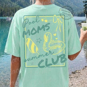 Pool Moms Summer Club PNG | Summer Pool Shirt Design | Coquette Beach Vacation Graphic | Trendy Mom Summer PNG Download ORIGINAL image 1