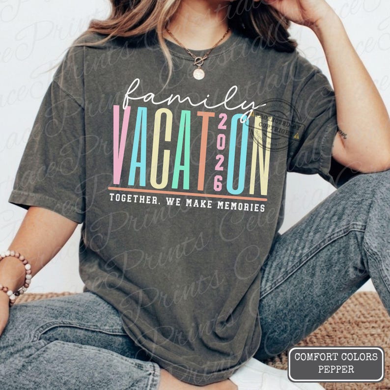 Family Vacation 2026 Neon PNG, Matching Family Trip Shirt Design, Retro ...