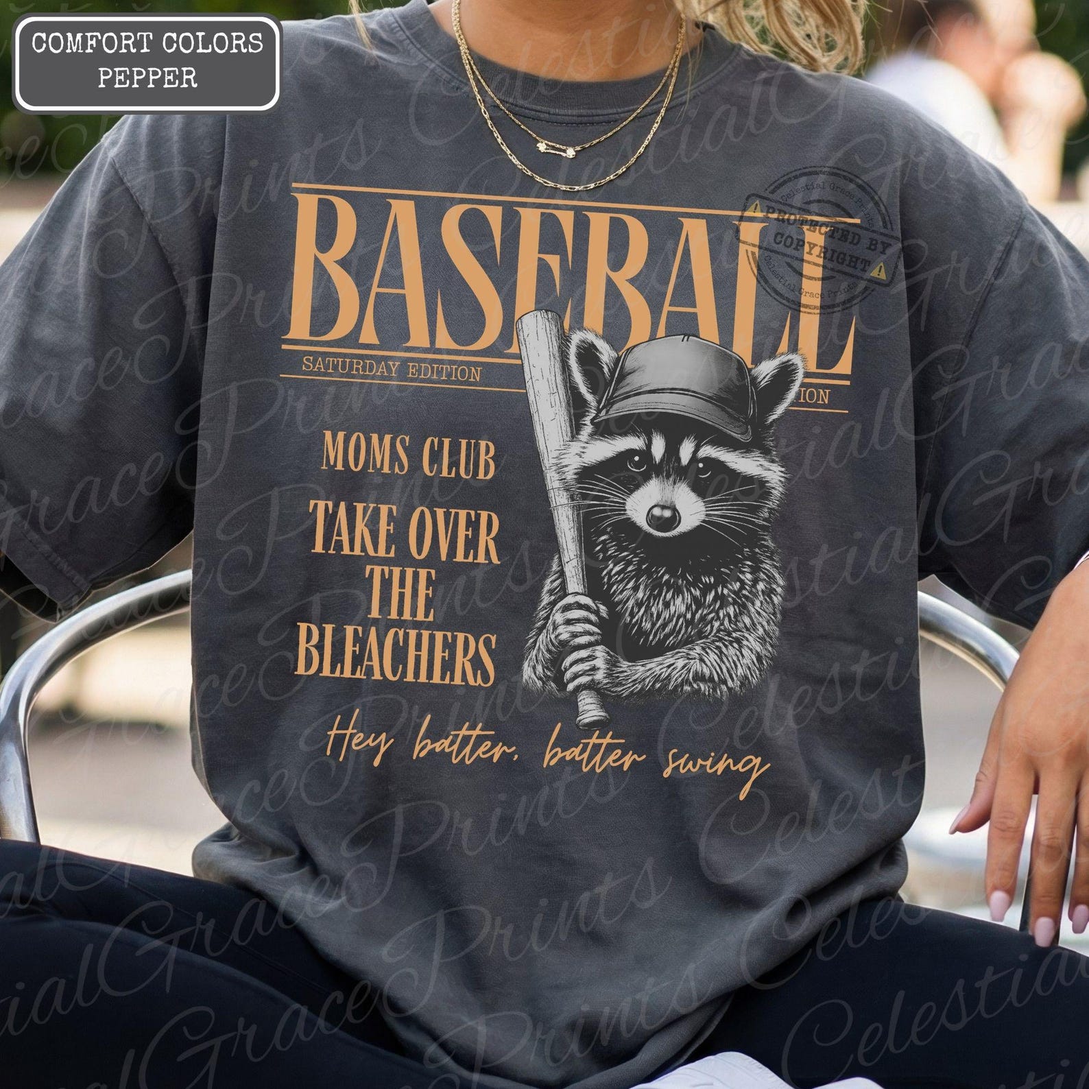 Baseball Raccon Baseball Raccoon PNG Front and Back | Game Day Baseball Mom Shirt ...