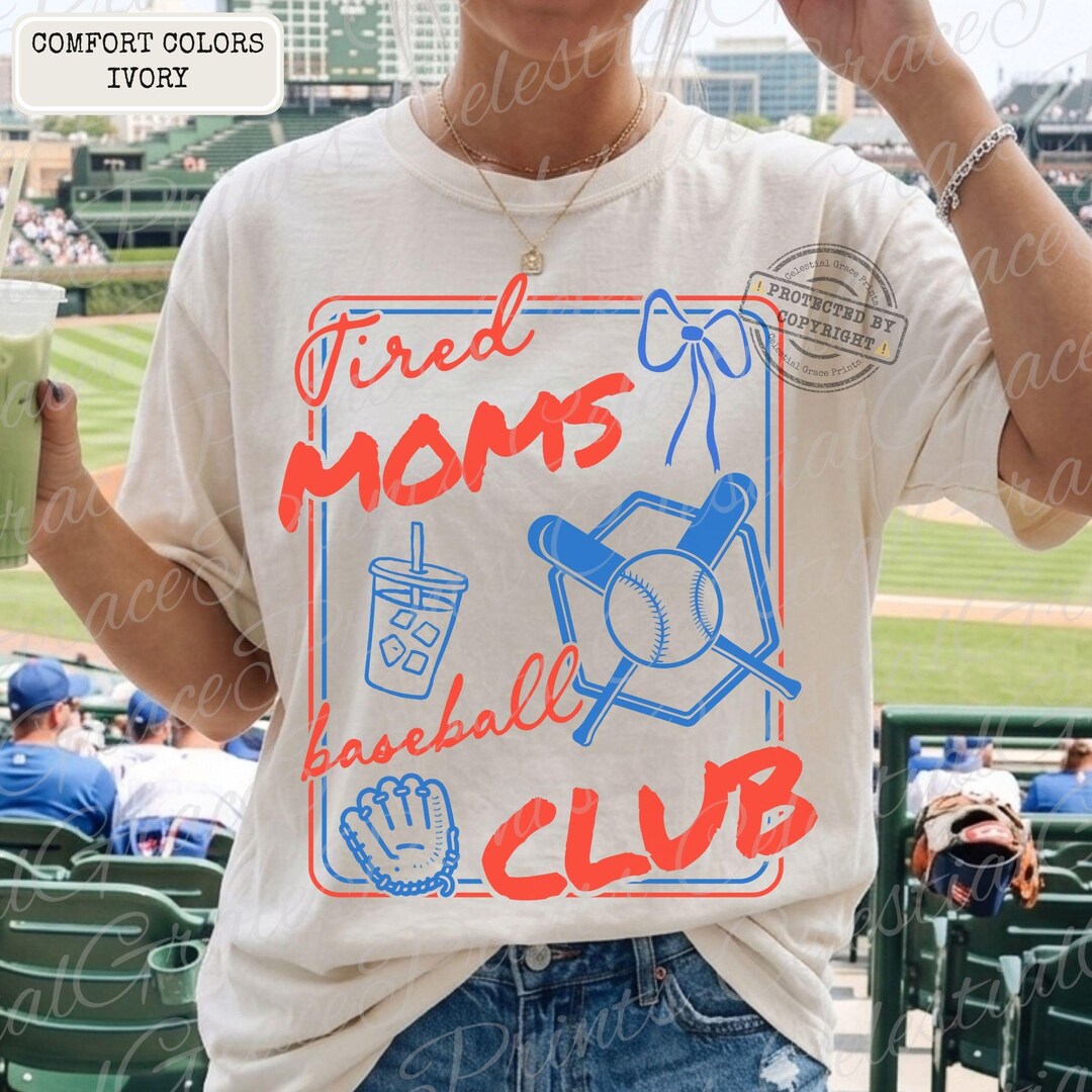 Tired Moms Baseball Club PNG, Coquette T-ball Shirt Design, Trendy ...