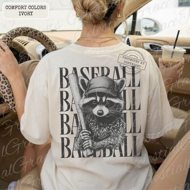 Baseball Raccon Baseball Raccoon PNG Front and Back | Game Day Baseball Mom Shirt ...