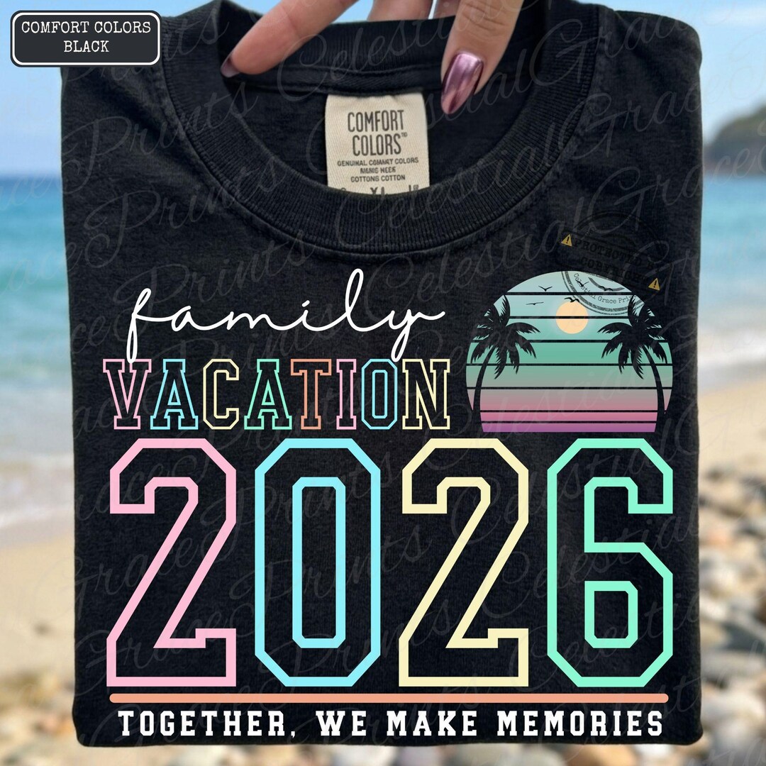 Family Vacation 2026 Neon PNG, Matching Family Trip Shirt Design, Retro ...