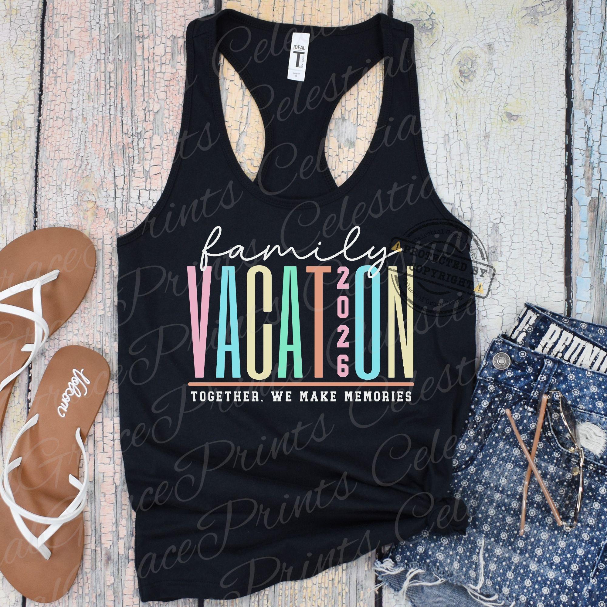 Family Vacation 2026 Neon PNG, Matching Family Trip Shirt Design, Retro ...