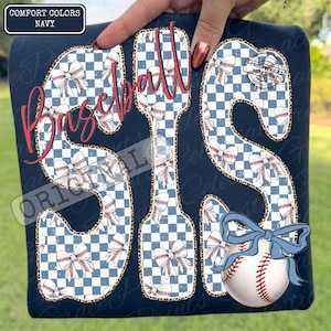 Baseball Sis PNG, Coquette Baseball Shirt Design, Checkered Bow Baseball PNG, Sports Cheer Sister Game Day Digital Download ORIGINAL