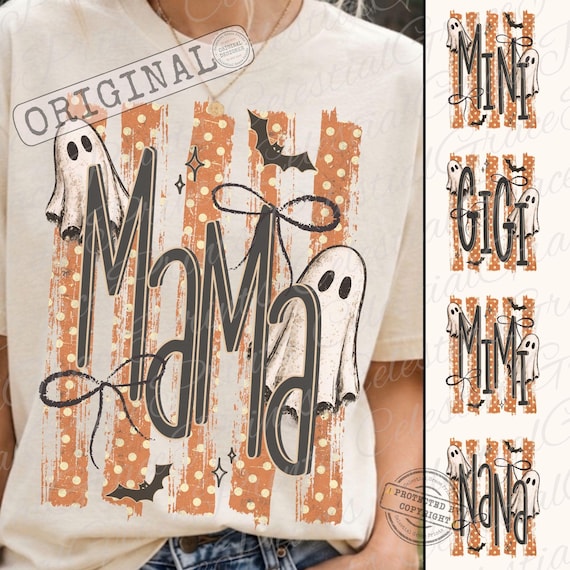 Halloween Family Bundle Mama Mini Mimi Gigi Nana PNG, Ghost Family Shirt Design, Coquette Halloween Bundle ORIGINAL Do Not Copy