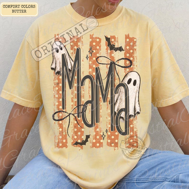 Pacchetto famiglia coordinata Halloween Mama Mini PNG, design maglietta famiglia fantasma, pacchetto Halloween Coquette ORIGINALE immagine 6