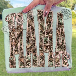 Camo Mama PNG, Preppy Coquette Mama Design, Army Mom Digital Download, Leopard Bow Mama PNG, Trendy Military Mama ORIGINAL
