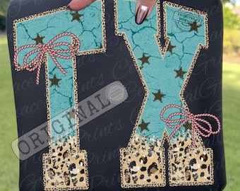 Texas State PNG, Coquette Turquoise/Leopard TX Pride Clipart, Preppy State Pride Graphic, Texas Digital Download ORIGINAL