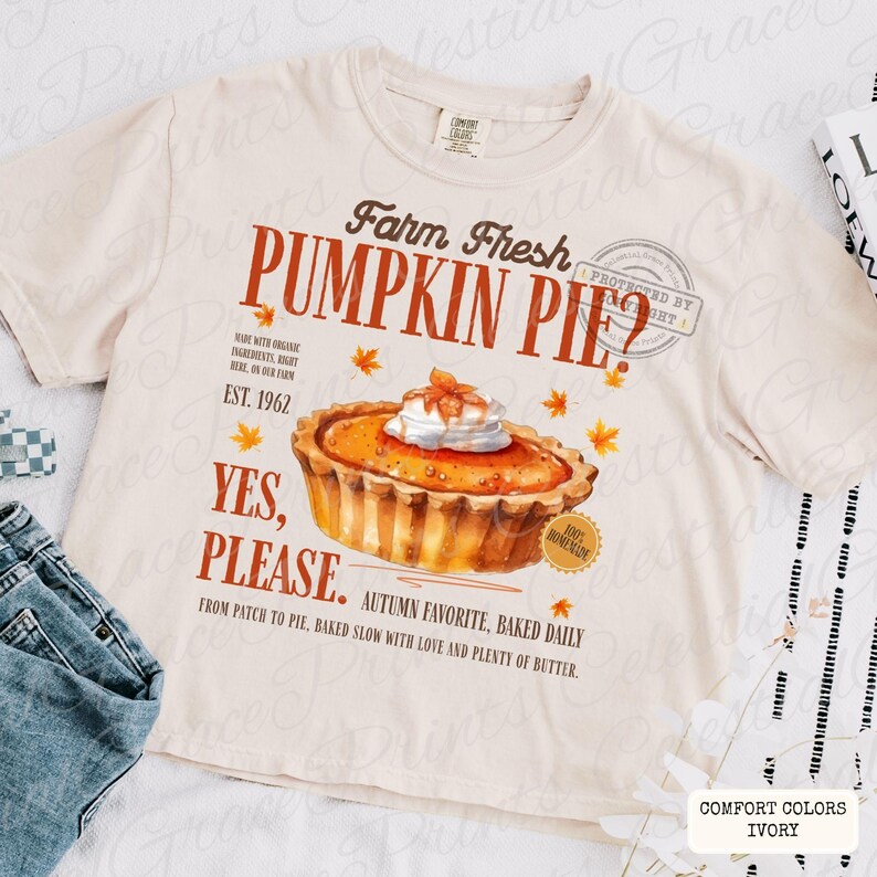 Farm Fresh Pumpkin Pie PNG, Pumpkin Patch Design, Autumn Pumpkin Farm Sublimation, Fall Digital Download ORIGINAL Do Not Copy image 7