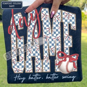 Baseball Game Day PNG, Coquette Baseball Shirt Design, Checkered Bow Baseball PNG, Sports Mom Game Day Digital Download ORIGINAL Do Not Copy