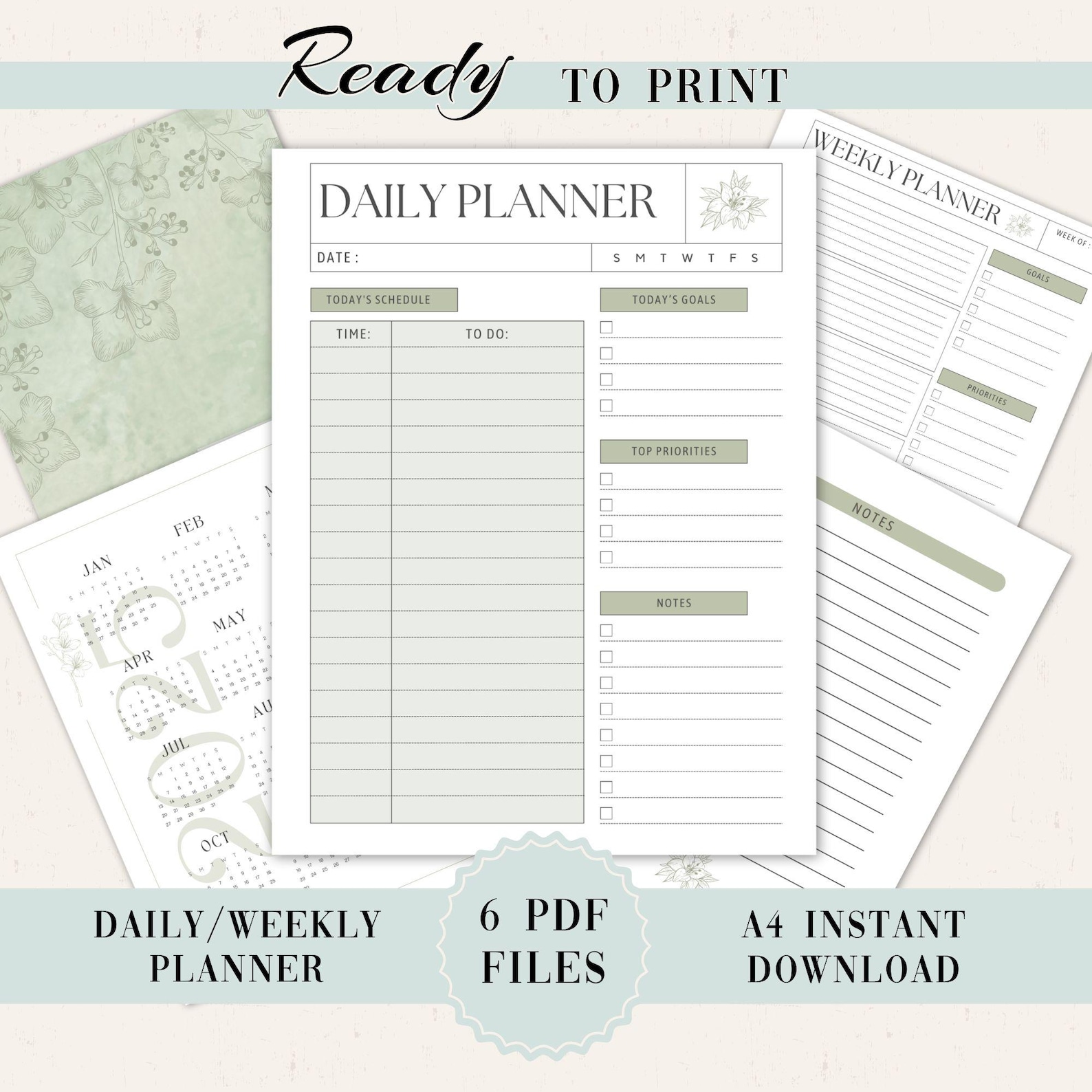 Daily Weekly Planner Printable: To-do List, Work Schedule (PDF) - Etsy