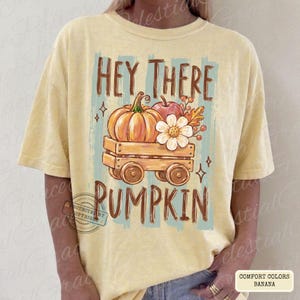 Hey There Pumpkin Striped Fall PNG, Fall Pumpkin Patch Shirt Design, Autumn Wagon Pumpkin PNG, Trendy Retro Thanksgiving Preppy ORIGINAL image 5