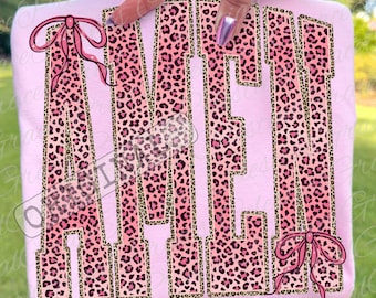 Amén Leopardo Rosa PNG, Coqueta Retro Fe PNG, Religioso PNG, Fe Amén Camiseta Gráfica ORIGINAL