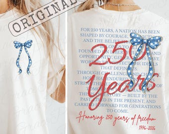 250 Years Anniversary PNG, Patriotic Coquette Bow Design, America 1776-2026 Freedom Shirt Graphic, Independence Day png ORIGINAL