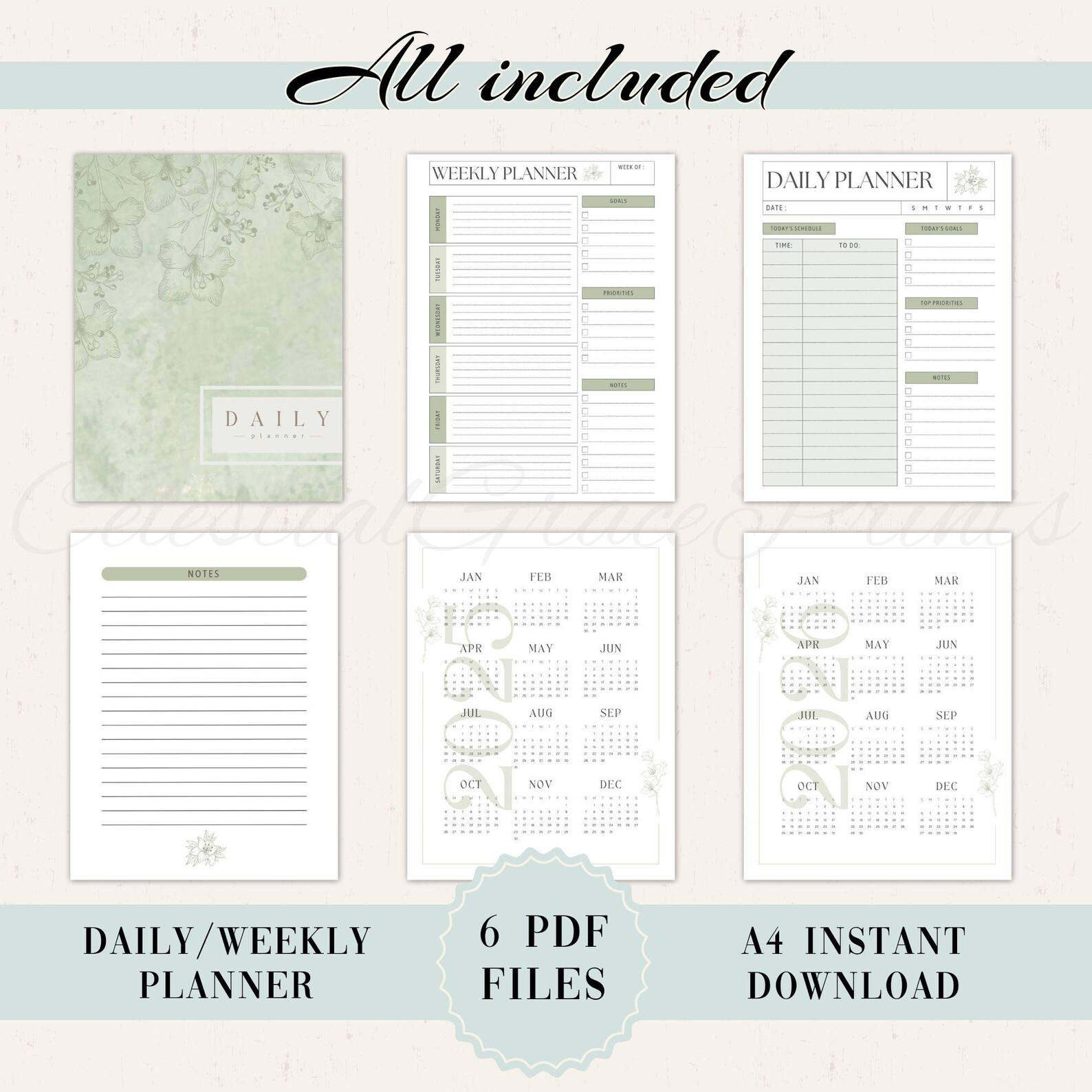 Daily Weekly Planner Printable: To-do List, Work Schedule (PDF) - Etsy