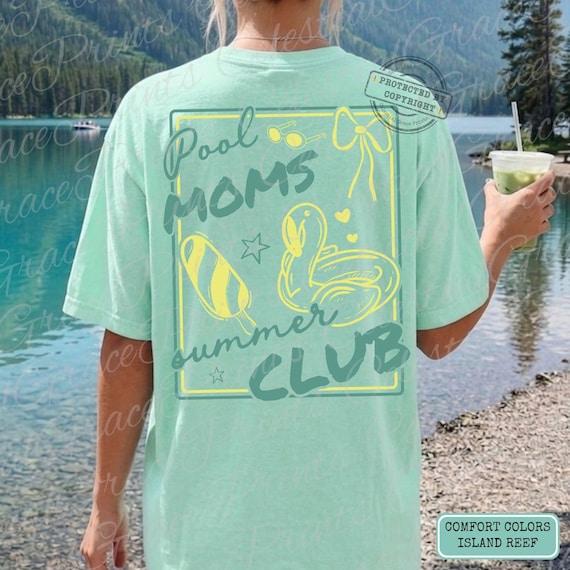 Pool Moms Summer Club PNG | Summer Pool Shirt Design | Coquette Beach Vacation Graphic | Trendy Mom Summer PNG Download ORIGINAL
