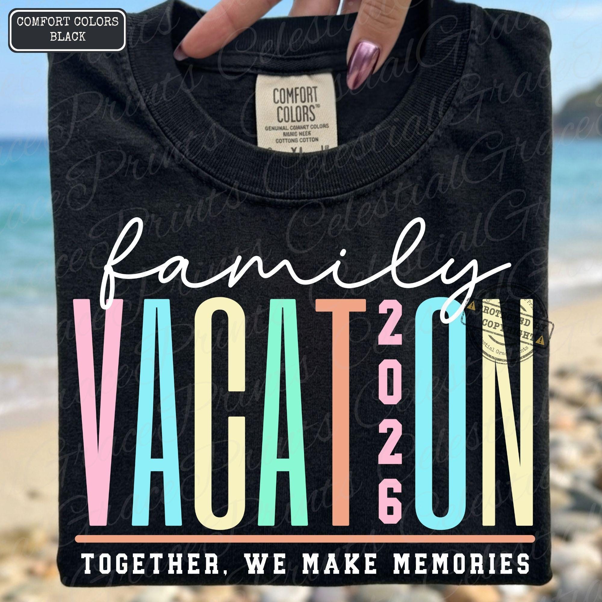 Family Vacation 2026 Neon PNG, Matching Family Trip Shirt Design, Retro ...