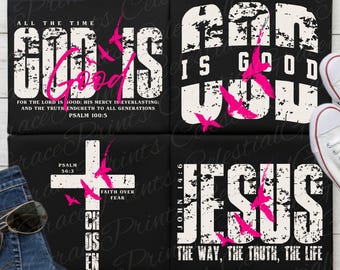 Christian Bible Verse PNG Bundle, Faith Shirt Designs, Jesus Scripture Quotes, Religious Grunge Cross Digital Download ORIGINAL