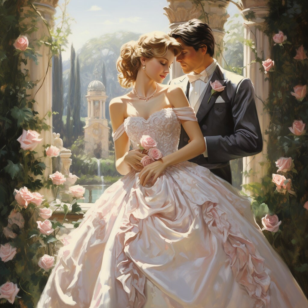 Digital Sale Romantic Rose Bridal Love Digital Paper for Wedding ...