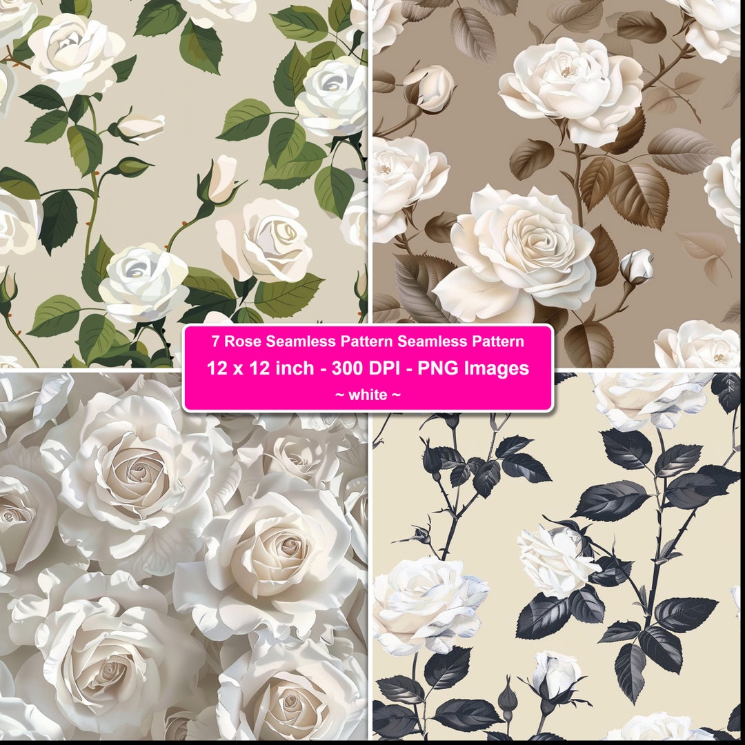 Elegant Seamless White Rose Pattern for Sophisticated Home Decor and ...