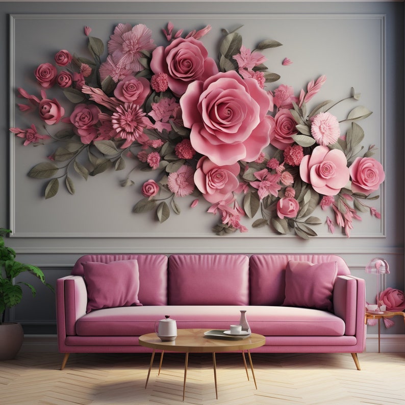 Digital Sale Elegant Digital Rose Design Paper Enchanting Floral