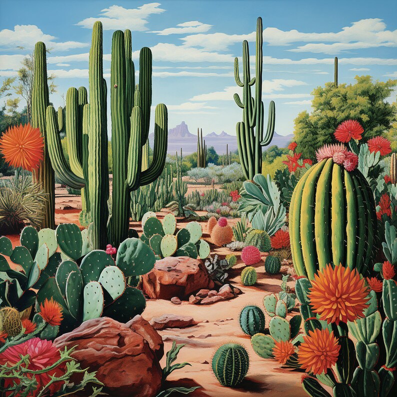 Digital Sale Cactus Haven Digital Design Desert Oasis Theme High