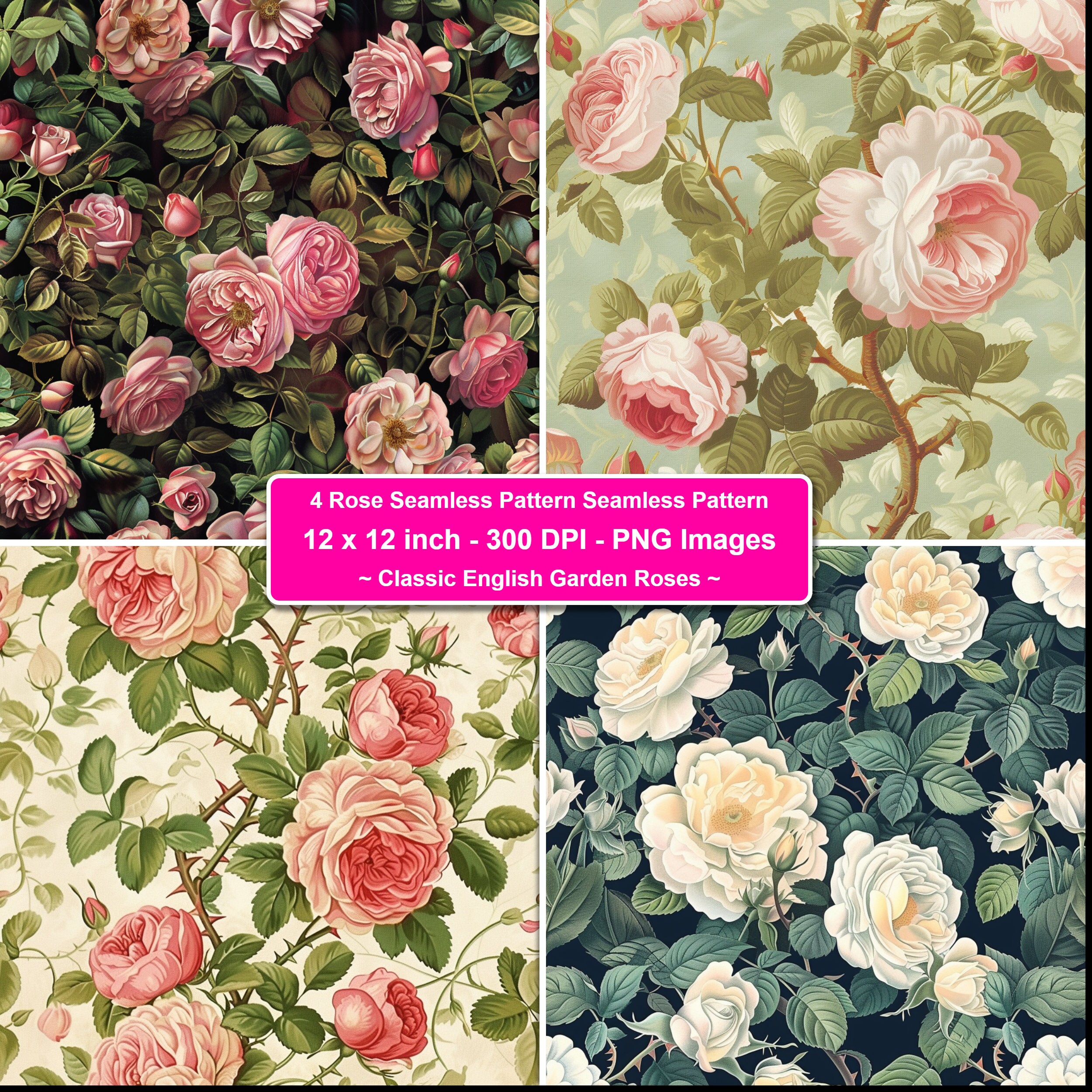 Elegant English Garden Rose Pattern Design for Sophisticated Decor ...