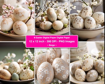 Easter Egg Digital Paper Printable Scrapbook Paper Easter Cards Digital ...