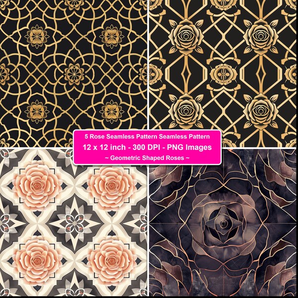 Elegant Geometric Rose Pattern Design Luxurious Floral Wallpaper Invitations Decor Background Texture Design Digital Art